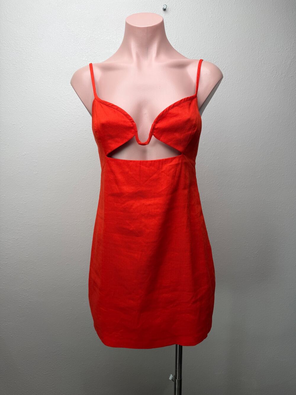 GAUGE81 Orange Red Cutout Mini Dress Women S - Picture 1 of 15